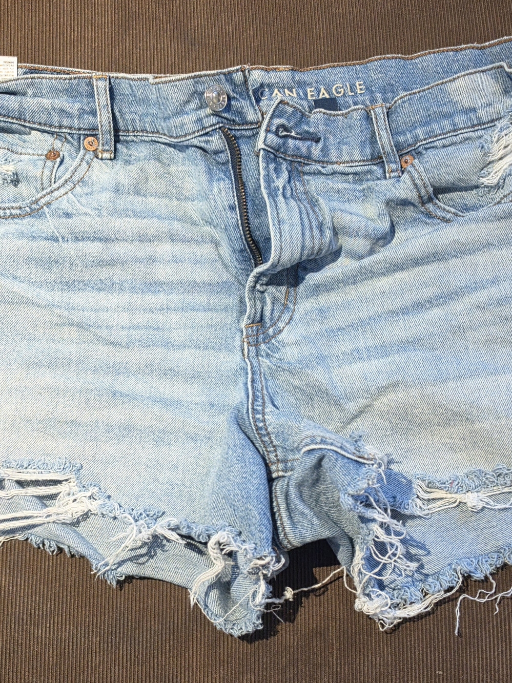 American Eagle Outfitters Light Wash Distressed Denim Cutoff Shorts